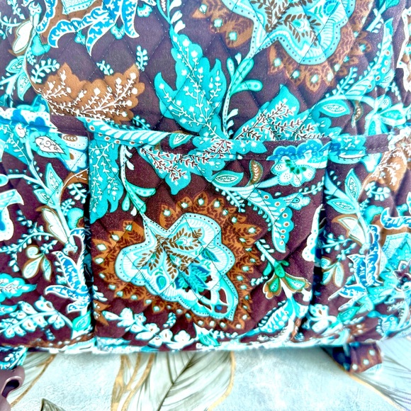Vera Bradley Women’s Computer Bag Crossbody Java Blue Brown Floral Retired. - Picture 10 of 13